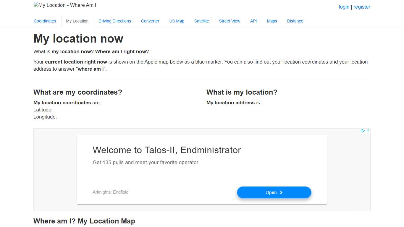 My Location - What is my current location? Where am I?